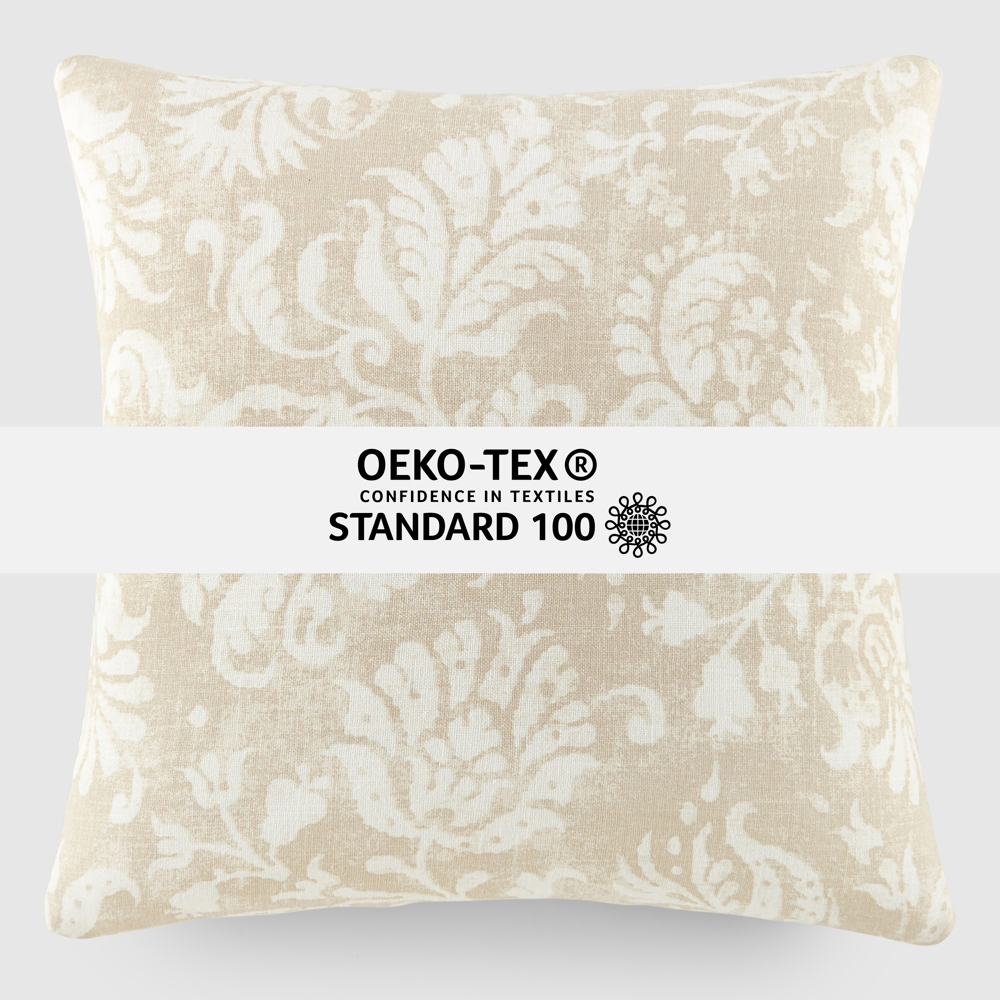 Elegant Cotton Decor Throw Pillow in Distressed Floral Pattern