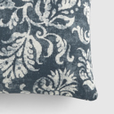 Distressed Floral Navy Elegant Cotton Decor Throw Pillow in Distressed Floral Pattern