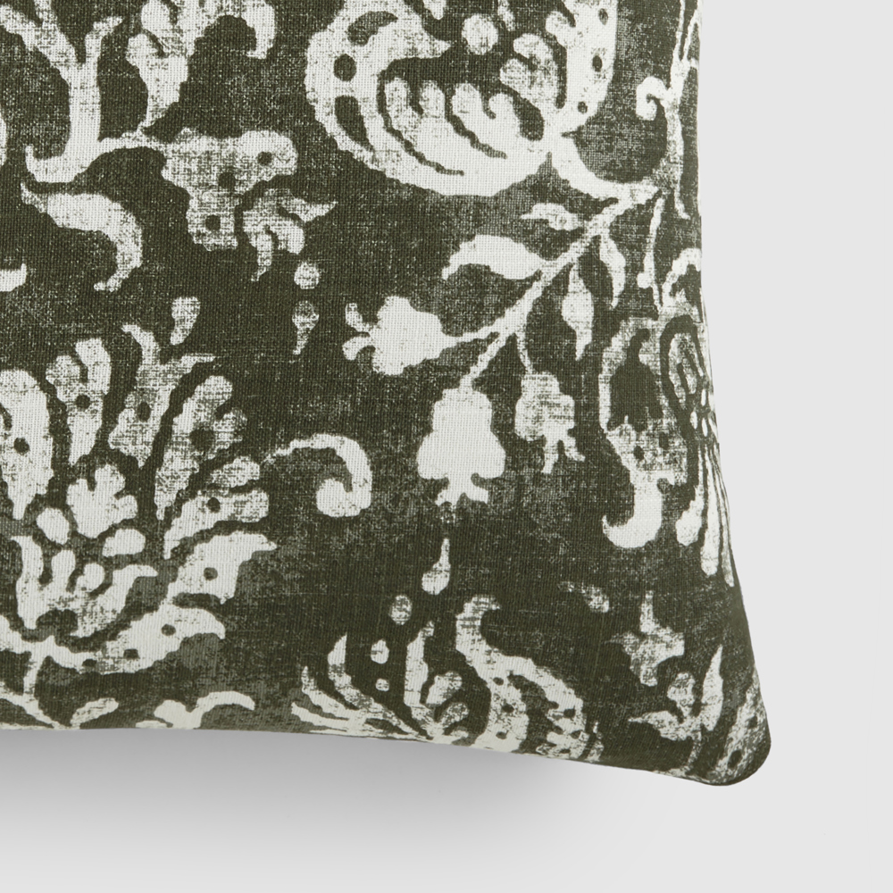 Elegant Cotton Decor Throw Pillow in Distressed Floral Pattern