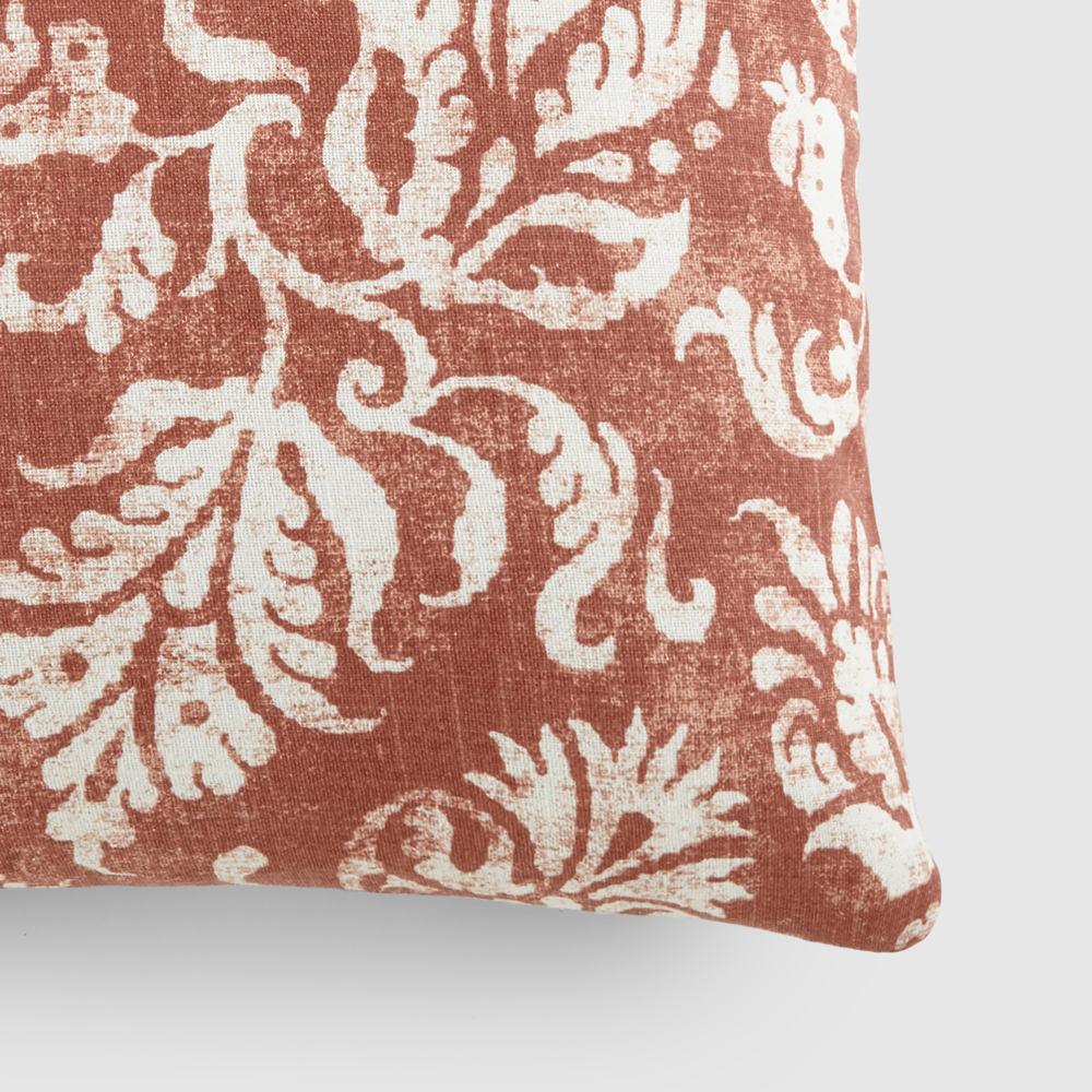 Elegant Cotton Decor Throw Pillow in Distressed Floral Pattern