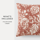 Distressed Floral Rose Elegant Cotton Decor Throw Pillow in Distressed Floral Pattern