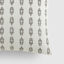 Folk Leaves Gray Elegant Cotton Decor Throw Pillow in Folk Leaves Pattern