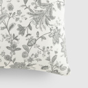 Jacobean Gray Elegant Cotton Decor Throw Pillow in Jacobean Pattern