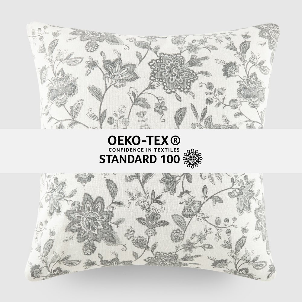 Elegant Cotton Decor Throw Pillow in Jacobean Pattern