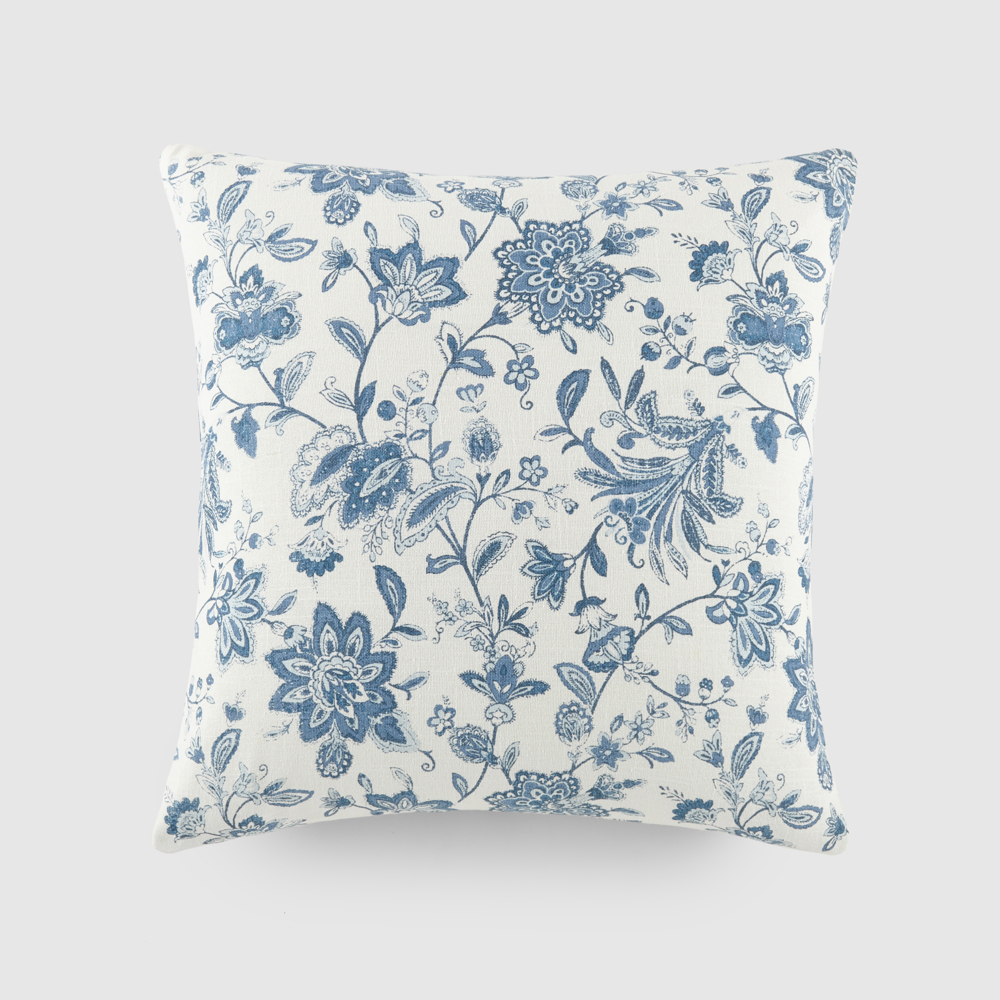 Elegant Cotton Decor Throw Pillow in Jacobean Pattern