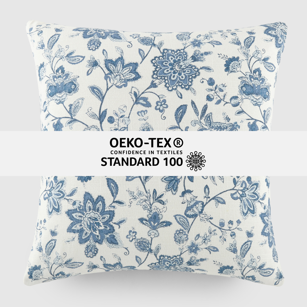 Elegant Cotton Decor Throw Pillow in Jacobean Pattern