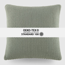 Eucalyptus Decor Throw Pillow in Seed Stitch Knit Fabric