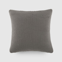 Gray Decor Throw Pillow in Seed Stitch Knit Fabric