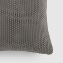 Gray Decor Throw Pillow in Seed Stitch Knit Fabric