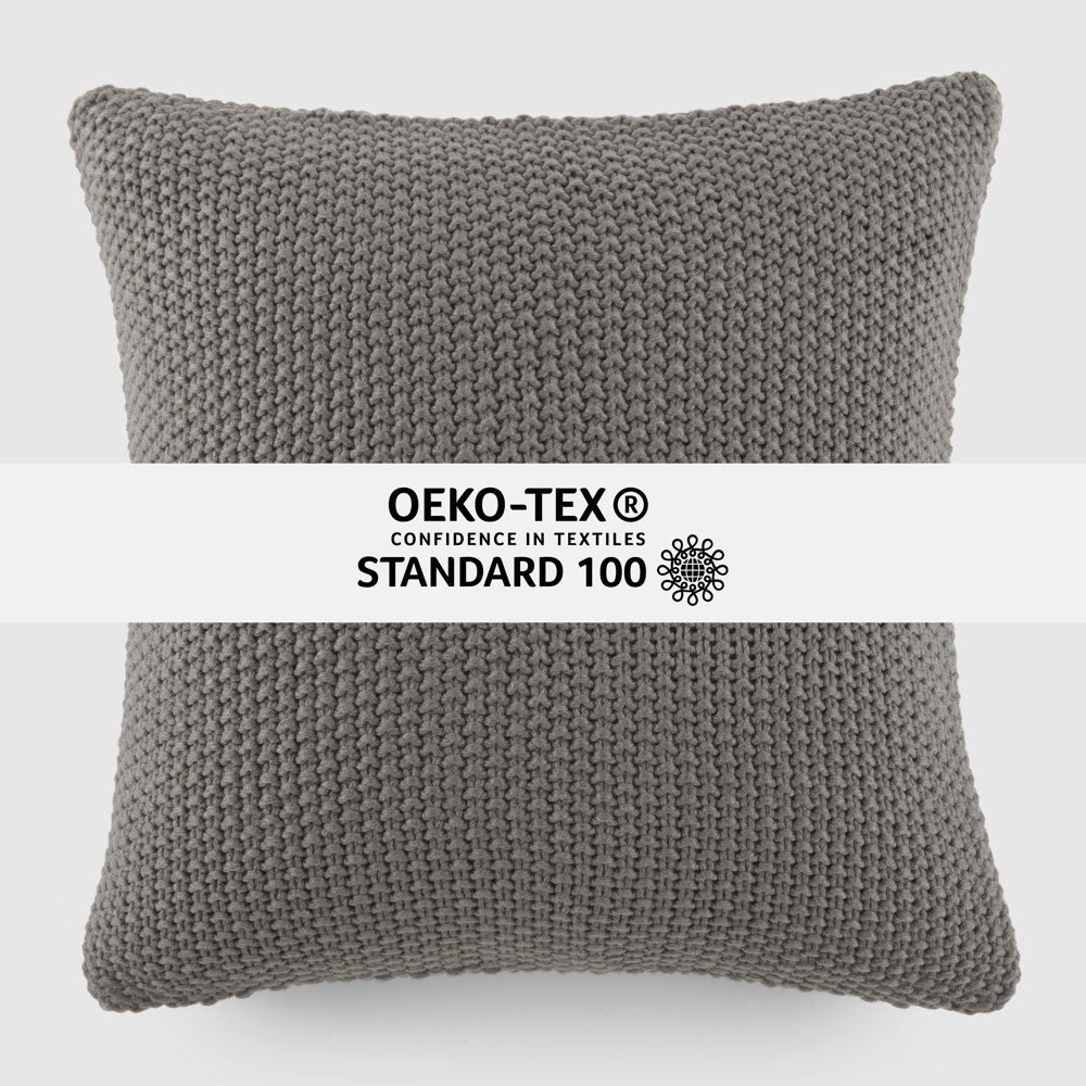 Decor Throw Pillow in Seed Stitch Knit Fabric