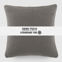 Gray Decor Throw Pillow in Seed Stitch Knit Fabric