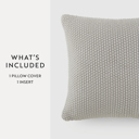 Light Gray Decor Throw Pillow in Seed Stitch Knit Fabric