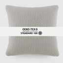 Light Gray Decor Throw Pillow in Seed Stitch Knit Fabric