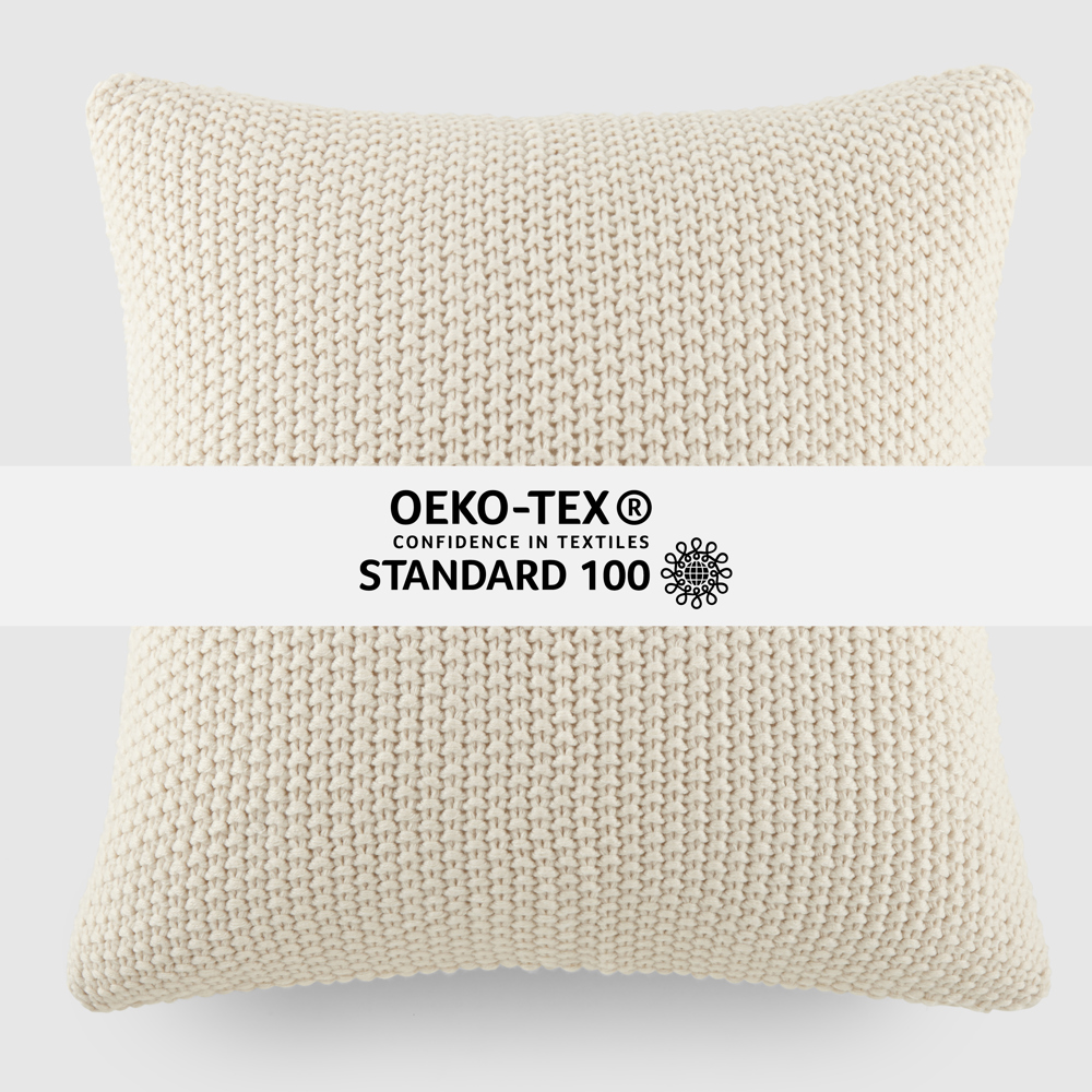 Decor Throw Pillow in Seed Stitch Knit Fabric