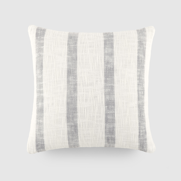 Yarn-Dyed Cotton Decor Throw Pillow in Awning Stripe Pattern