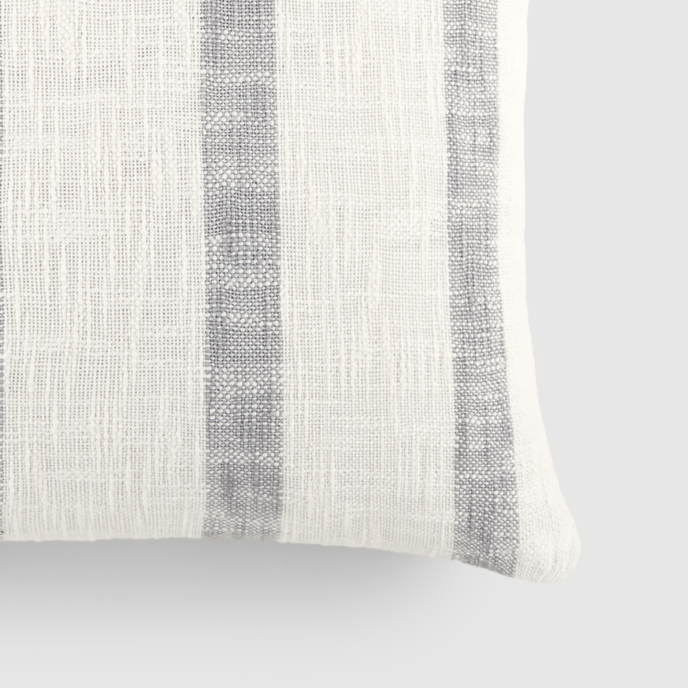 Yarn-Dyed Cotton Decor Throw Pillow in Awning Stripe Pattern