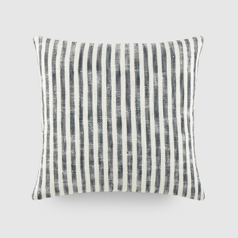 Yarn-Dyed Cotton Decor Throw Pillow in Bengal Stripe Pattern