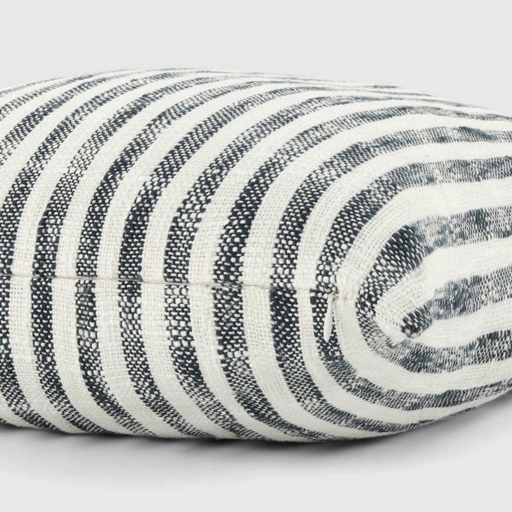 Yarn-Dyed Cotton Decor Throw Pillow in Bengal Stripe Pattern