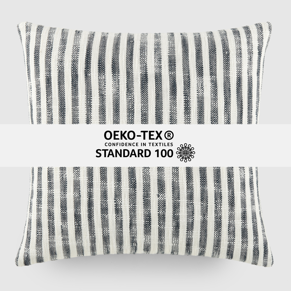 Yarn-Dyed Cotton Decor Throw Pillow in Bengal Stripe Pattern