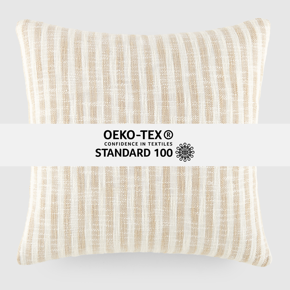 Yarn-Dyed Cotton Decor Throw Pillow in Bengal Stripe Pattern