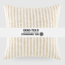 Bengal Stripe Natural Yarn-Dyed Cotton Decor Throw Pillow in Bengal Stripe Pattern