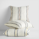  Yarn-Dyed Cotton Decor Throw Pillow in Framed Stripe Pattern