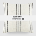  Yarn-Dyed Cotton Decor Throw Pillow in Framed Stripe Pattern