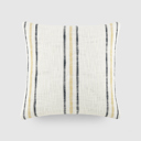 Framed Stripe Mustard Yarn-Dyed Cotton Decor Throw Pillow in Framed Stripe Pattern