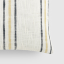 Framed Stripe Mustard Yarn-Dyed Cotton Decor Throw Pillow in Framed Stripe Pattern