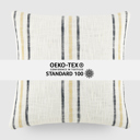 Framed Stripe Mustard Yarn-Dyed Cotton Decor Throw Pillow in Framed Stripe Pattern