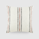 Framed Stripe Terracotta Yarn-Dyed Cotton Decor Throw Pillow in Framed Stripe Pattern