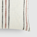 Framed Stripe Terracotta Yarn-Dyed Cotton Decor Throw Pillow in Framed Stripe Pattern