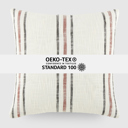 Framed Stripe Terracotta Yarn-Dyed Cotton Decor Throw Pillow in Framed Stripe Pattern