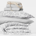  Campus Ready Dorm Bedding Bundle, Patterned Comforter Set, Solid Sheet Set, Pillows and Laundry Bag