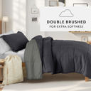 Twin XL Black / Fog Ultimate College Essentials Bedding Bundle, Reversible Comforter Set, Solid Sheet Set, Pillows and Laundry Bag