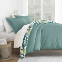 King Boho Flower Teal Patterned Soft Duvet Cover Bed Set - Bohemian Patterns