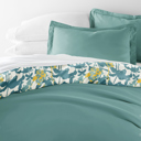 King Boho Flower Teal Patterned Soft Duvet Cover Bed Set - Bohemian Patterns