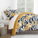 King Boho Flower Yellow Patterned Soft Duvet Cover Bed Set - Bohemian Patterns