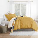 King Boho Flower Yellow Patterned Soft Duvet Cover Bed Set - Bohemian Patterns