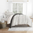 King Etched Gate Gray Patterned Soft Duvet Cover Bed Set - Bohemian Patterns