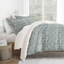 King Modern Rustic Navy Patterned Soft Duvet Cover Bed Set - Bohemian Patterns