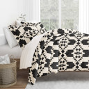 King Adobe Diamond Gray Patterned Soft Duvet Cover Bed Set - Bohemian Patterns