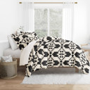 King Adobe Diamond Gray Patterned Soft Duvet Cover Bed Set - Bohemian Patterns