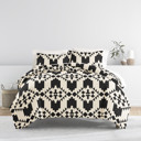 King Adobe Diamond Gray Patterned Soft Duvet Cover Bed Set - Bohemian Patterns