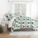 Twin XL Adobe Diamond Teal Patterned Soft Duvet Cover Bed Set - Bohemian Patterns