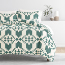 Twin XL Adobe Diamond Teal Patterned Soft Duvet Cover Bed Set - Bohemian Patterns