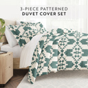 Twin XL Adobe Diamond Teal Patterned Soft Duvet Cover Bed Set - Bohemian Patterns