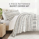 King Arrow Dreams Gray Patterned Soft Duvet Cover Bed Set - Bohemian Patterns