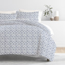 King Burst of Vines Navy Patterned Soft Duvet Cover Bed Set - Bohemian Patterns