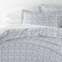 King Burst of Vines Navy Patterned Soft Duvet Cover Bed Set - Bohemian Patterns